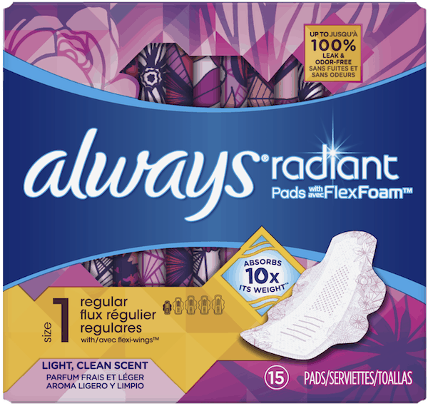 0.50 for Always® Pads or Pantiliners. Offer available at Publix