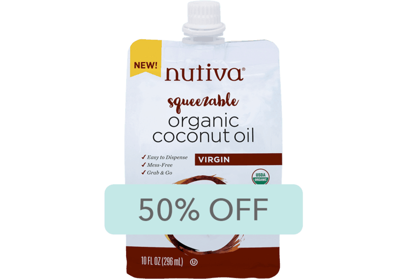 $2.50 for Nutiva® Organic Coconut Oil Squeezable Pouches. Offer available at Whole Foods Market®.