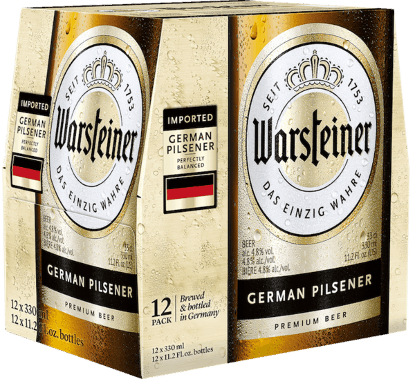 $2.00 for Warsteiner. Offer available at multiple stores.