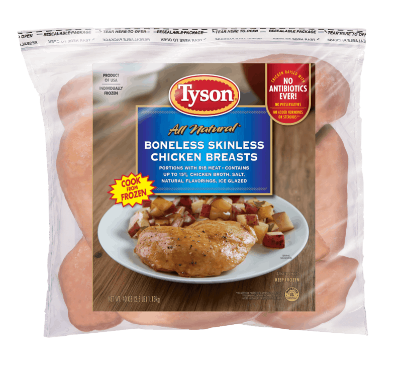 $1.00 for Tyson® Individually Frozen Chicken. Offer available at Military Commissary.