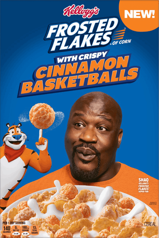 $1.00 for Kellogg’s Frosted Flakes Cereal with Crispy Cinnamon Basketballs. Offer available at multiple stores.