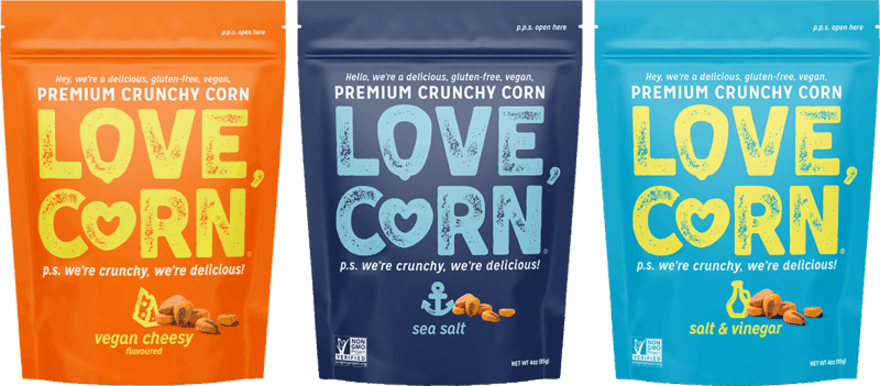 $1.00 for LOVE CORN Premium Crunchy Corn. Offer available at Kroger.