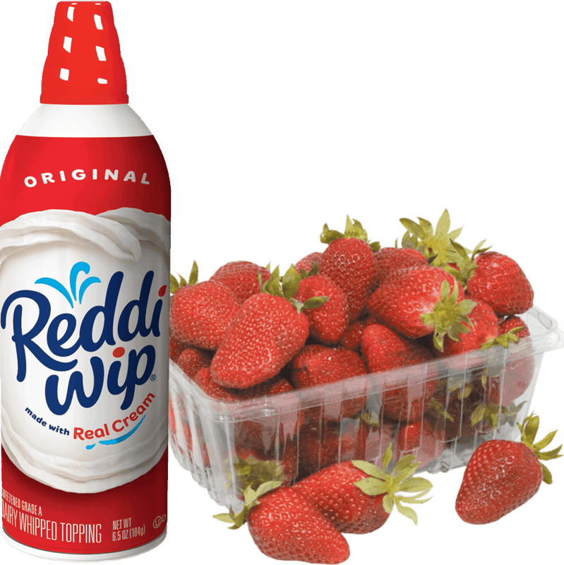 $1.00 for Reddi-wip® Whipped Topping & Any Brand Fresh Strawberries Combo. Offer available at Kroger.