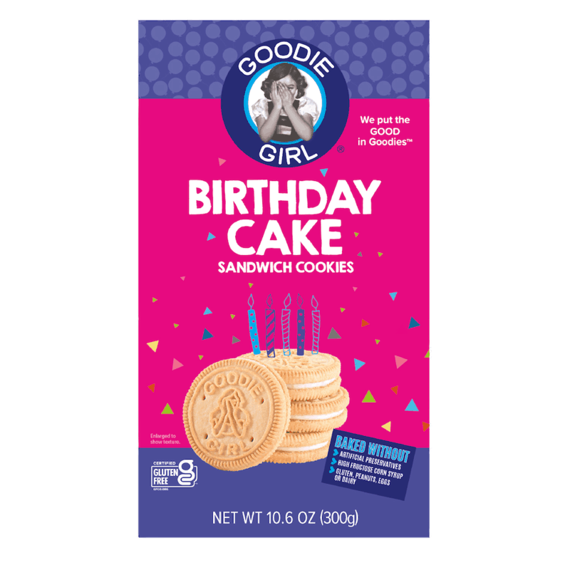 $0.75 for Goodie Girl Birthday Cake Sandwich Cookies. Offer available at Walmart, Walmart Pickup & Delivery.