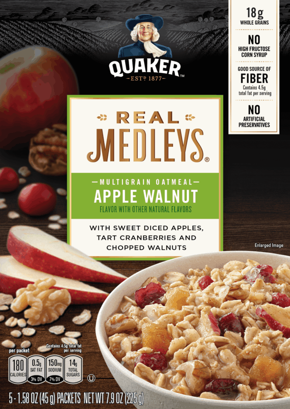 $1.00 for Quaker® Real Medleys® Multigrain Oatmeal. Offer available at Walmart.