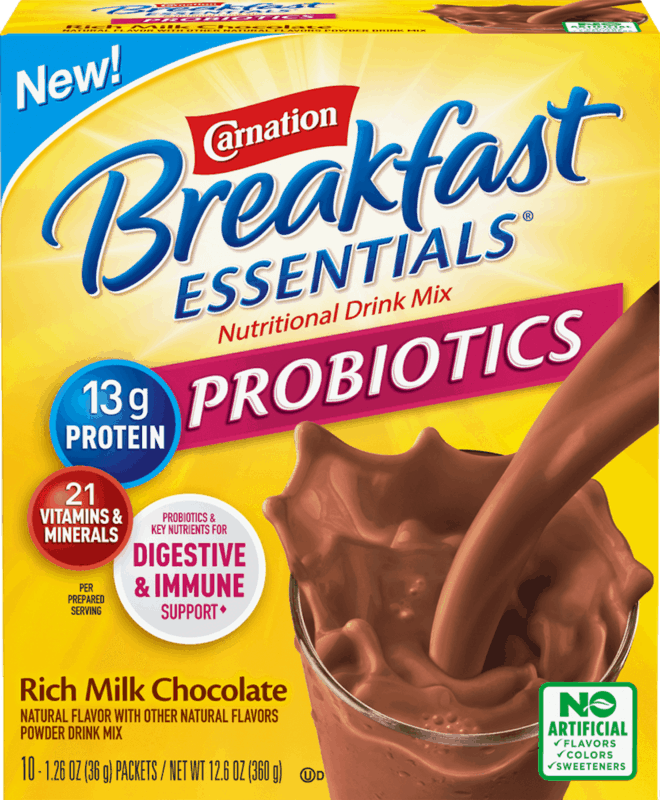 $1.50 for Carnation Breakfast Essentials Nutritional Products Probiotic Powder Drink Mix. Offer available at Walmart, Walmart Grocery.