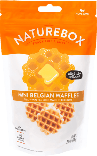 $1.00 for NatureBox Mini Belgian Waffles. Offer available at Safeway, Sprouts Farmers Market, Cost Plus.