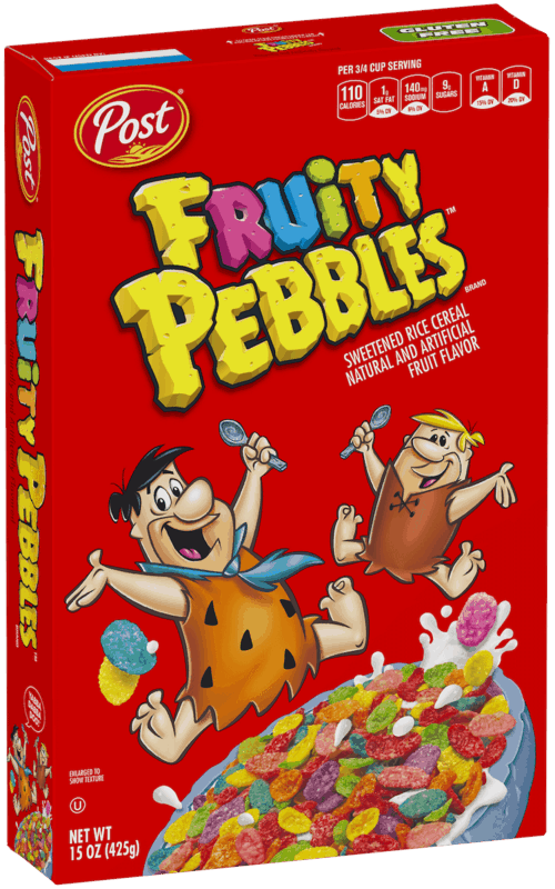 $0.25 for Post&reg; FRUITY PEBBLES&trade; Cereal. Offer available at multiple stores.