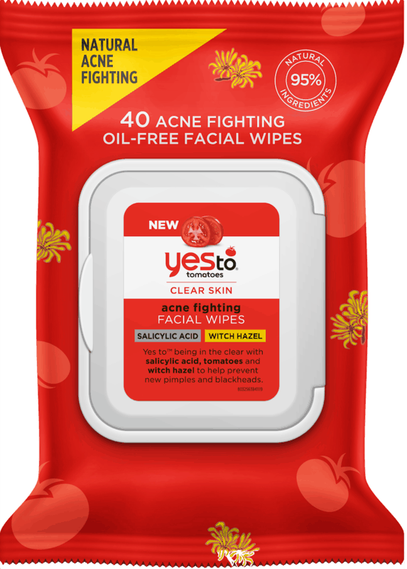 $1.25 for Yes To Tomatoes Acne Fighting Facial Wipes with Witch Hazel and Salicylic Acid. Offer available at Walmart.