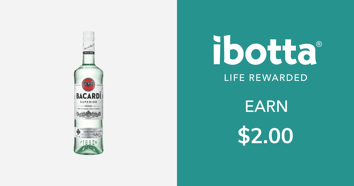 Get $2.00 back on on Bacardi Rum - any variety, 750ml - 1.75L sizes only