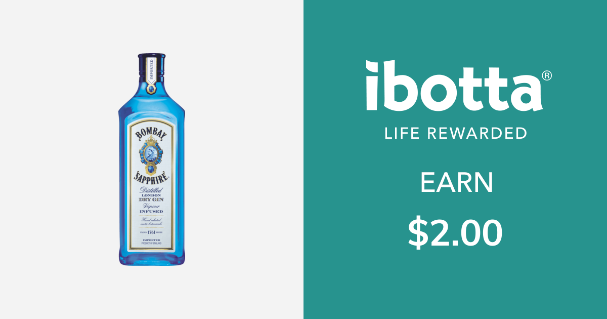 Get $2.00 back on on Bombay Sapphire Gin - any variety, 750ml - 1.75L sizes only