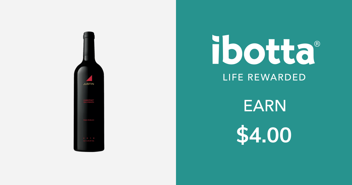 Get $4.00 back on JUSTIN Cabernet Sauvignon for 750 ml bottle only. You can redeem this offer at any in-store or online retailer where this product is available.