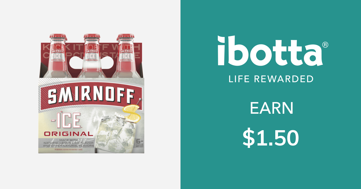 Get $1.50 back on SMIRNOFF Ice - any variety for 6-pack cans or bottles or larger. You can redeem this offer at any in-store retailer where this product is available.