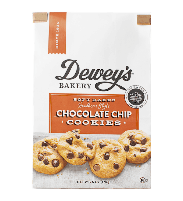 $1.00 for Dewey's Bakery Chocolate Chip Cookies. Offer available at Save Mart (Food Giant).