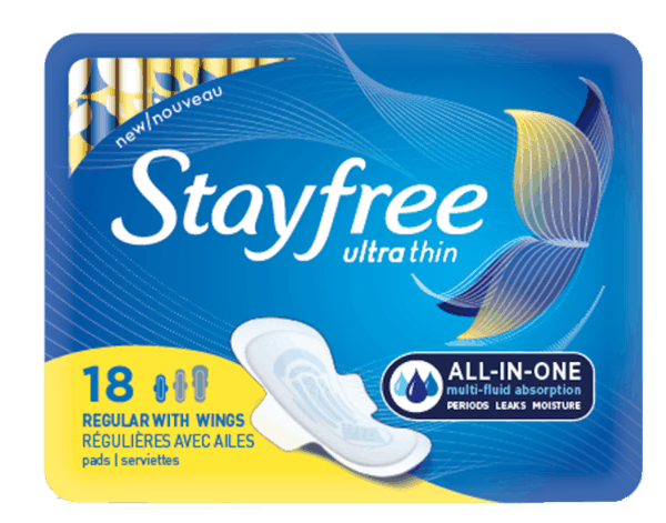 $1.00 for Stayfree® Pads. Offer available at Walmart.