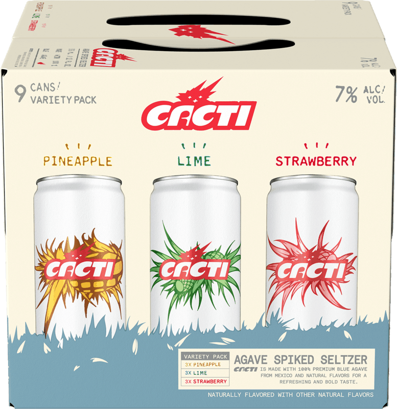 $2.50 for Cacti Agave Spiked Seltzer. Offer available at Walmart Pickup & Delivery, Instacart, Shipt, Target Online, H-E-B Online.