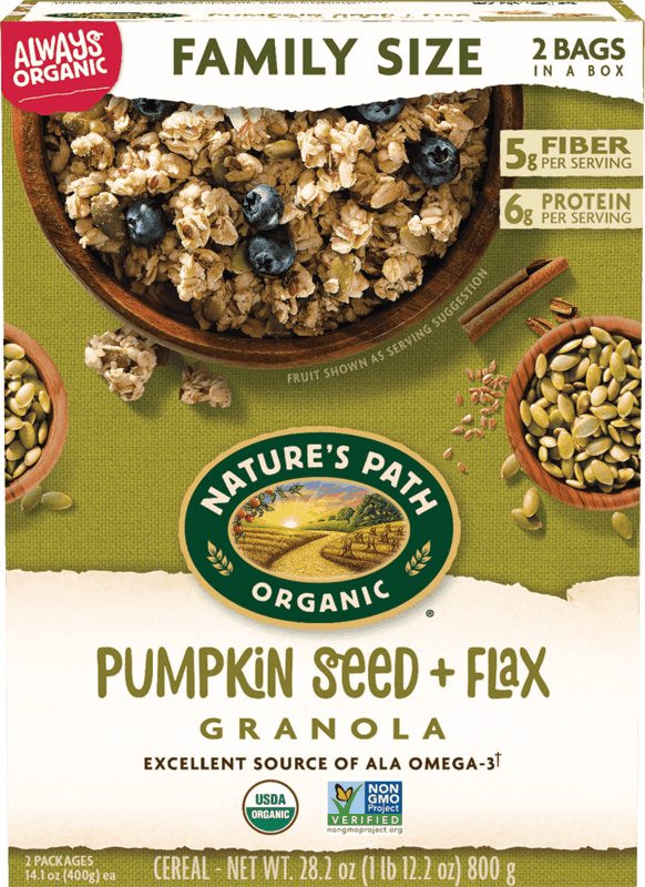 $1.00 for Nature's Path Organic Pumpkin Seed & Flax Granola. Offer available at Walmart, Walmart Pickup & Delivery.