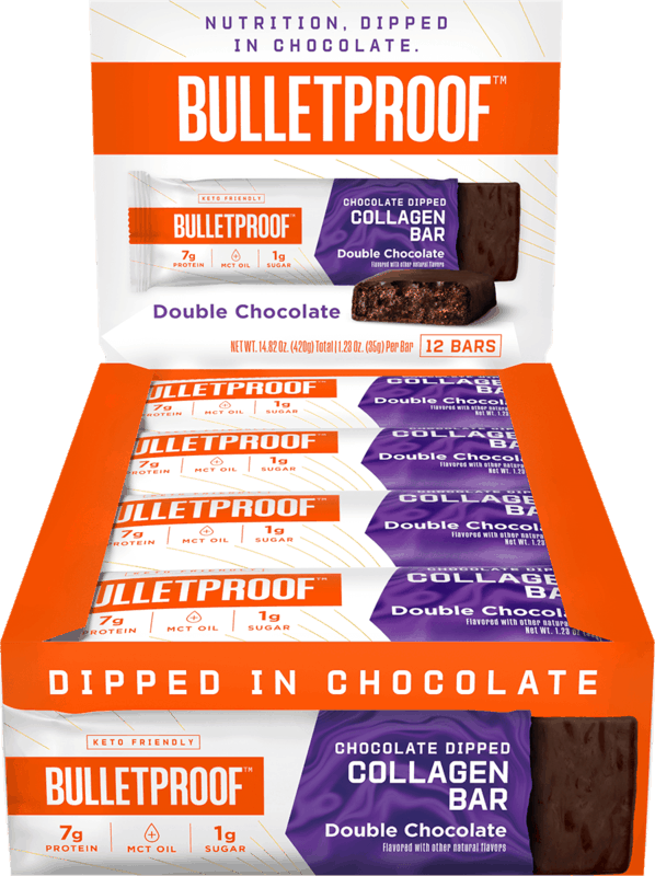 $10.00 for Bulletproof Chocolate Dipped Collagen Bars. Offer available at Whole Foods Market.