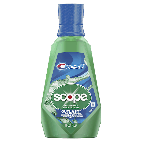 $1.00 for Crest&reg; Scope&reg; Mouthwash. Offer available at multiple stores.