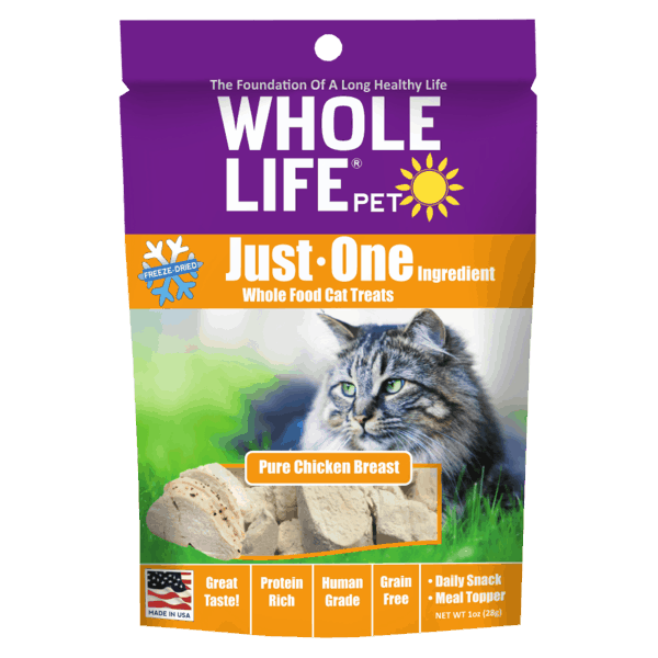 $1.00 for Whole Life® Just One Cat Treats. Offer available at multiple stores.