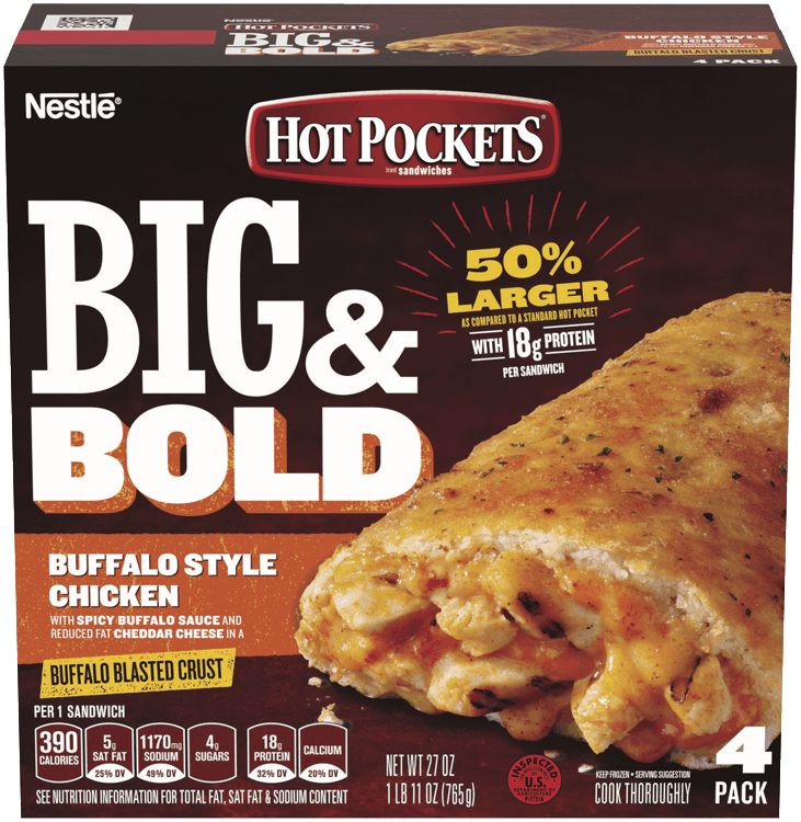 $1.50 for Hot Pockets Big & Bold. Offer available at Walmart, Walmart Pickup & Delivery.