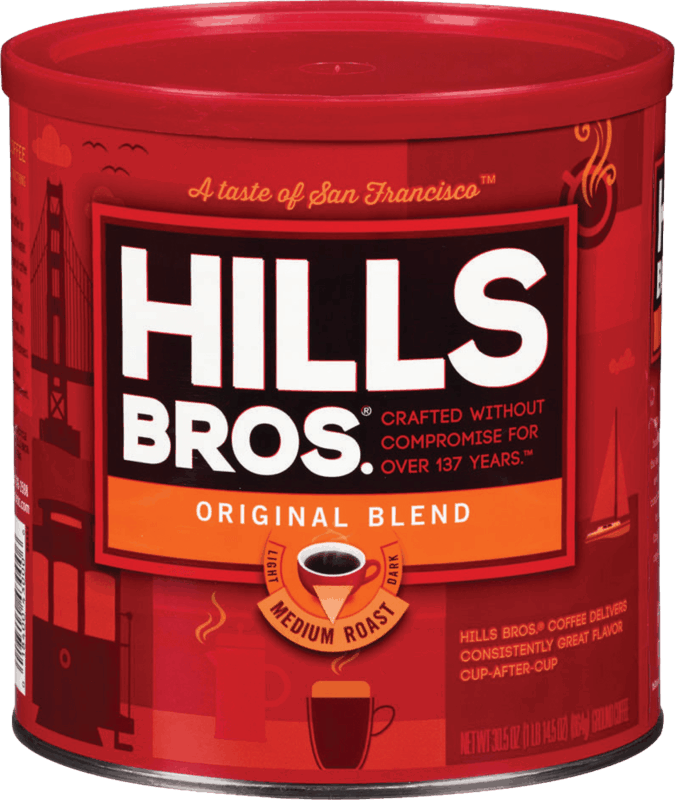 $2.00 for Hills Bros.® Coffee. Offer available at Walmart, Meijer, Piggly Wiggly Midwest, Jewel-Osco, Walmart Online.