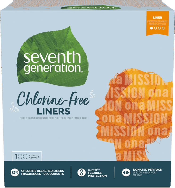 $1.50 for Seventh Generation™ Chlorine-Free Pantiliners. Offer available at Safeway, Walmart, Albertsons.