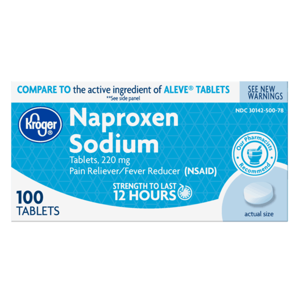 $1.00 for Kroger® Naproxen Sodium Tablets 220mg. Offer available at Kroger.