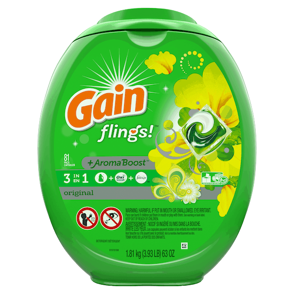 $1.25 for Gain® Liquid or Flings Detergent. Offer available at Walmart.