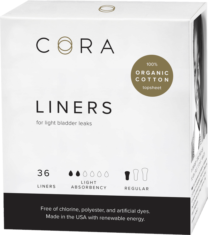 $2.50 for Cora® Organic Liners or Pads for Light Bladder Leaks. Offer available at Target.