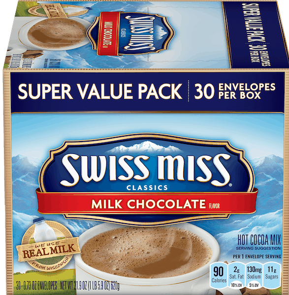 $0.75 for Swiss Miss&reg; Hot Cocoa Mix. Offer available at Walmart.
