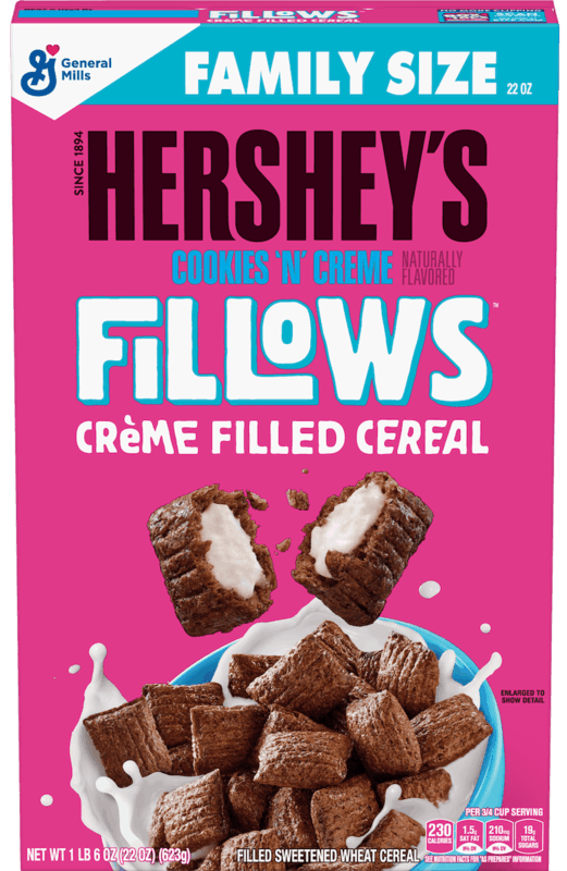 $1.00 for HERSHEY'S Cookies 'n' Creme Fillows™ Cereal. Offer available at Walmart.